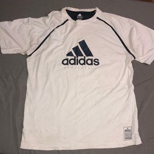 white adidas t-shirt.